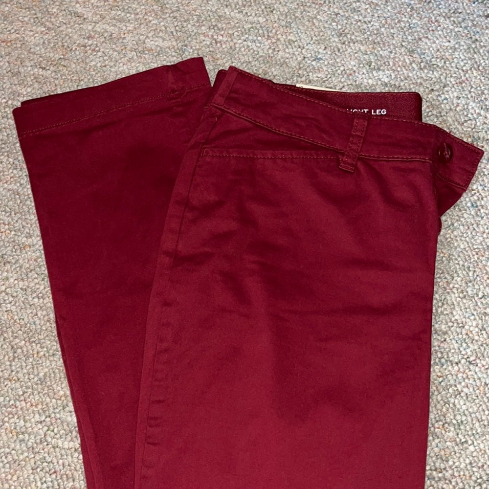 Red St Johns Bay Straight Leg Mid Rise Jeans